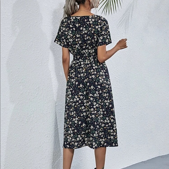 Boho floral print wrap A line dress - Picture 15 of 16